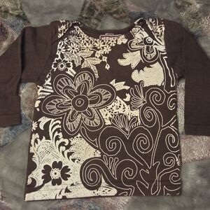 Brown Floral Long Sleeve Shirt